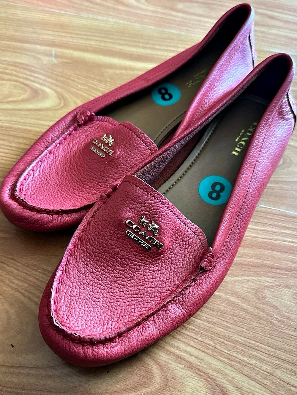 Coach Pink Moccasin Flats US 8 Like New